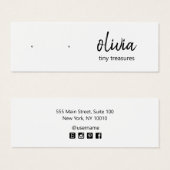 Signature Script Stud Earring Display Kaart (Voorkant /achterkant)