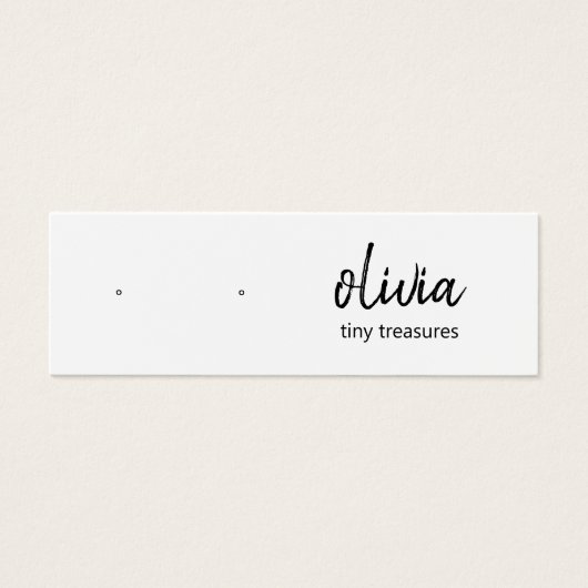 Signature Script Stud Earring Display Kaart (Voorkant)