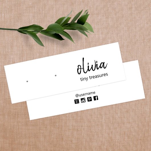 Signature Script Stud Earring Display Kaart