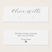 Signature Script Stud Earring Jewelry Display Kaar Mini Visitekaartjes (Voorkant /achterkant)