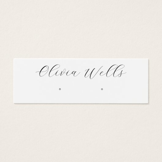 Signature Script Stud Earring Jewelry Display Kaar Mini Visitekaartjes (Voorkant)