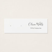 Signature Script Stud Earring Jewelry Display Kaar Mini Visitekaartjes (Voorkant)