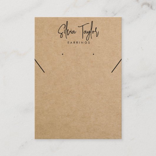 Signature Script Uw Logo Earring Display Kaart Visitekaartje (Voorkant)