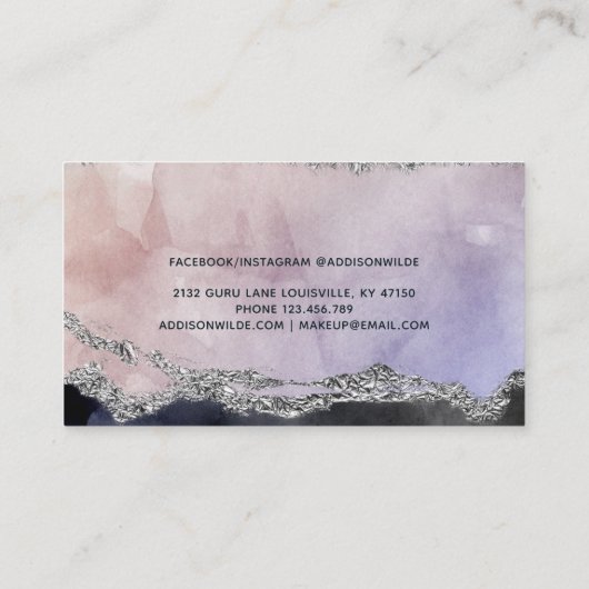 Signature Script Waterverf Paars Black Silver Afsprakenkaartje (Achterkant)