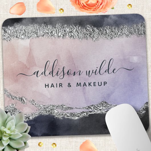 Signature Script Waterverf Paars Black Silver Muismat