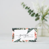 Signature Script Waterverf Tropisch groen Visitekaartje (Staand voorkant)