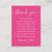 Signature Script Wedding Hot Pink Bedankt Plaatskaartje (Voorkant)