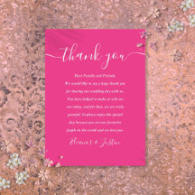 Signature Script Wedding Hot Pink Bedankt