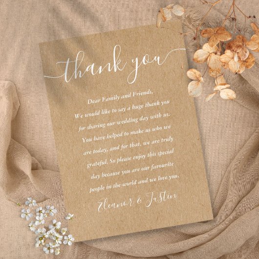 Signature Script Wedding Rustic Dank je Plaatskaartje