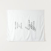 Signature Script Welcome Wedding Fabric Sign Wandkleed (Voorkant (horizontaal))