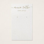 Signature Script White Earring Display Kaart (Voorkant)