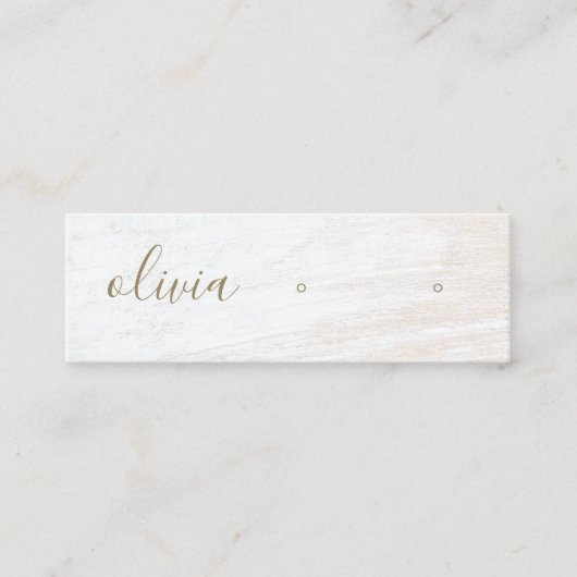 Signature Script White Wood Earring Display Mini B Mini Visitekaartje (Voorkant)
