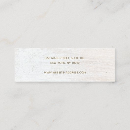 Signature Script White Wood Earring Display Mini B Mini Visitekaartje (Achterkant)