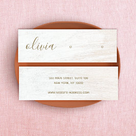 Signature Script White Wood Earring Display Mini B Mini Visitekaartje