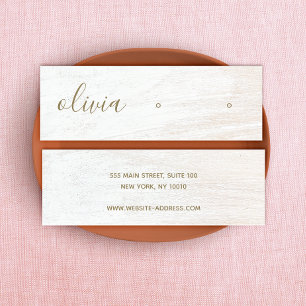 Signature Script White Wood Earring Display Mini B Mini Visitekaartje