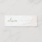 Signature Script White Wood Earring Display Mini B Visitekaartje (Voorkant)