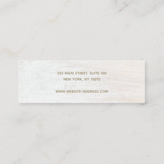 Signature Script White Wood Earring Display Mini Visitekaartje (Achterkant)