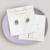 Signature Script White Wood Earring Display Square Vierkante Visitekaartje