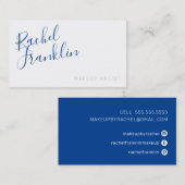 SIGNATURE scriptnaam modern chic koninklijk blauw Visitekaartje (Voorkant / Achterkant)