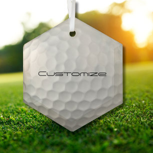 Signature Series Gepersonaliseerde Golfbal Cadeaus Glas Ornament