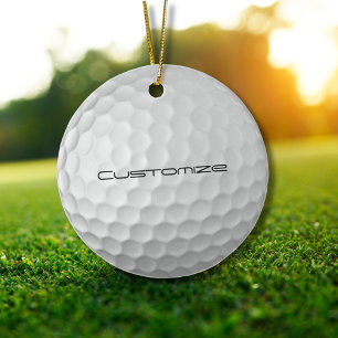 Signature Series Gepersonaliseerde Golfbal Cadeaus Keramisch Ornament