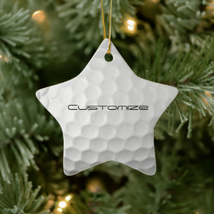 Signature Series Gepersonaliseerde Golfbal Cadeaus Keramisch Ornament