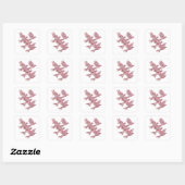 Signature Silver ROZE VOGELS Sticker Kunst (Vel)