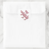 Signature Silver ROZE VOGELS Sticker Kunst (Tas)