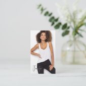 Signature Talent Visitekaartje | 2 foto's QR-code (Staand voorkant)