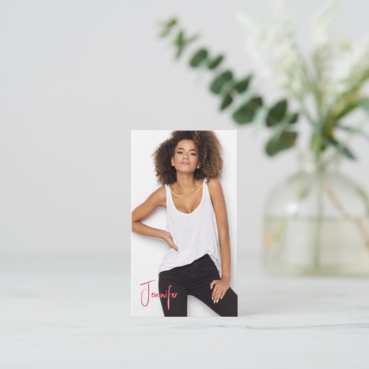 Signature Talent Visitekaartje | 2 foto's QR-code (Staand voorkant)