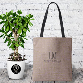 Signature True Taupe Monogram Tote met zachte glan Bag