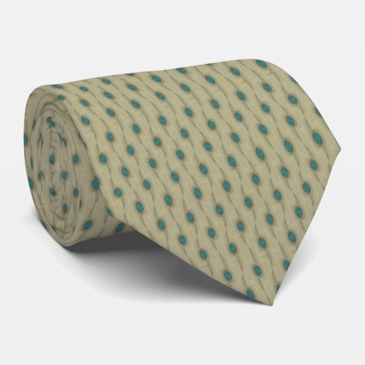 Signature Turquoise Macro Stippen Pattern Necktie Stropdas (Opgerold)