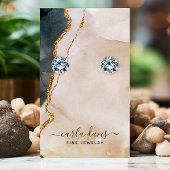 Signature Waterverf roze Black Jewelry Display Visitekaartje