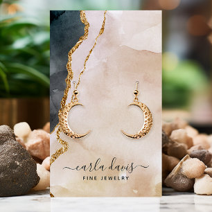 Signature Waterverf Roze Zwart Sieraden Display Visitekaartje