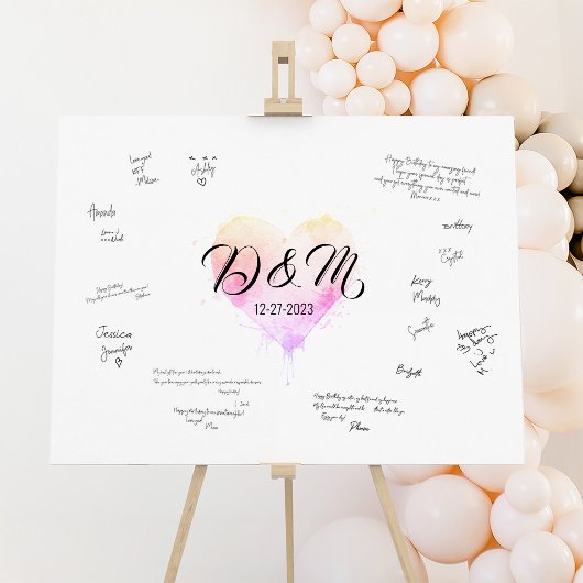Signature Wedding Guest Book Alternative Pastel Poster