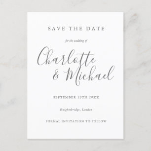 Signature Wedding Save the Date Card Aankondigingskaart