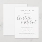 Signature Wedding Save the Date Card Aankondigingskaart (Voorkant / Achterkant)