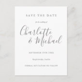 Signature Wedding Save the Date Card Aankondigingskaart (Voorkant)