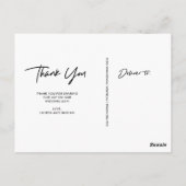 Signature | White Script Trouwfoto Dank u Briefkaart (Achterkant)