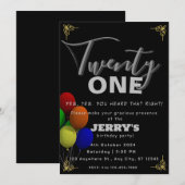 Signature Zwart met ballonnen verjaardag Kaart (Voorkant / Achterkant)