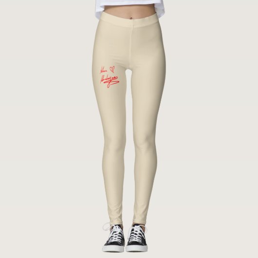 Signatured Cream Leggings (Voorkant)