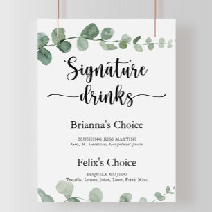 Signaturedrankjes Groen Genot Eucalyptus Bord Poster