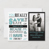 Signboard Bewaar de datum (blauw) Aankondiging (Voorkant)