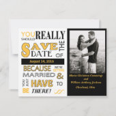 Signboard Bewaar de datum (geel) Aankondiging (Voorkant)