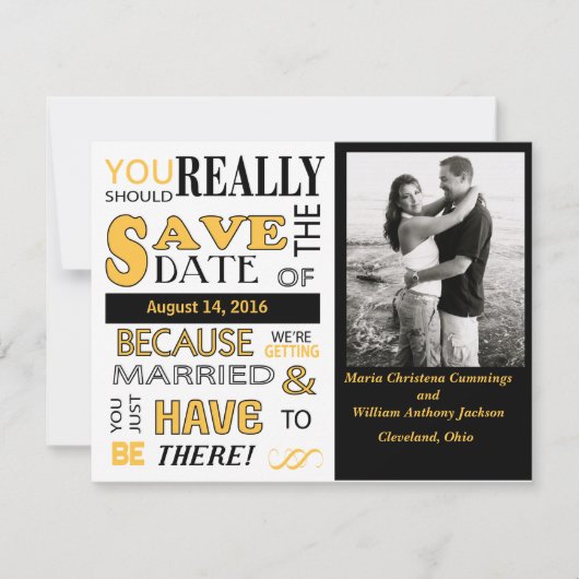 Signboard Bewaar de datum (geel) Aankondiging (Voorkant)