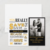 Signboard Bewaar de datum (geel) Aankondiging (Voorkant / Achterkant)