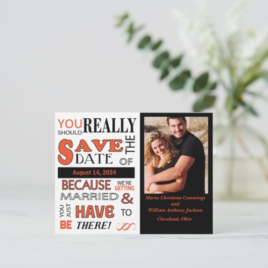 Signboard Bewaar de datum (mandarijn) Aankondiging (Staand voorkant)