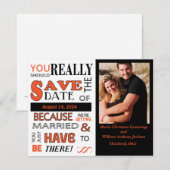 Signboard Bewaar de datum (mandarijn) Aankondiging (Voorkant / Achterkant)