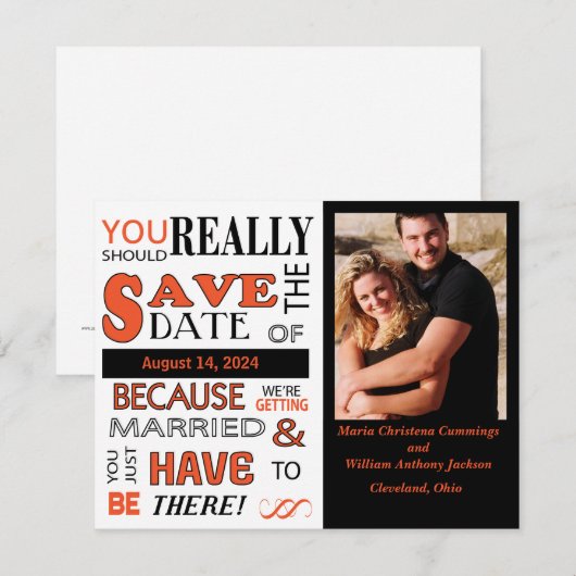 Signboard Bewaar de datum (mandarijn) Aankondiging (Voorkant / Achterkant)