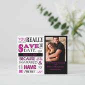 Signboard Bewaar de datum (roze) Aankondiging (Staand voorkant)